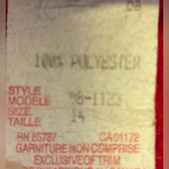 Vintage Red Robe with Tartan Trim - Youth Size 14 - Picture 4 of 5